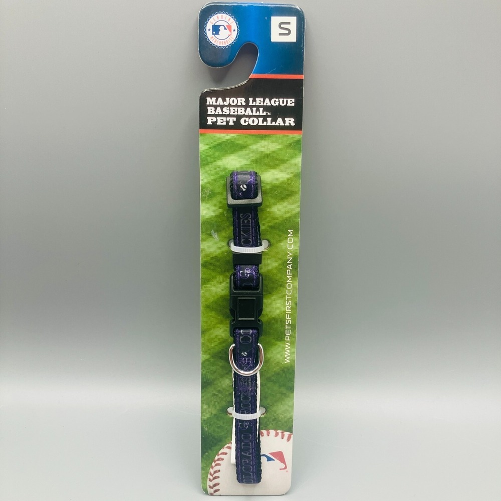 Pets First‎ MLB Colorado Rockies Pet Collar Size S Colorful Dog & Cat Collar New